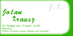 jolan krausz business card