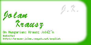 jolan krausz business card